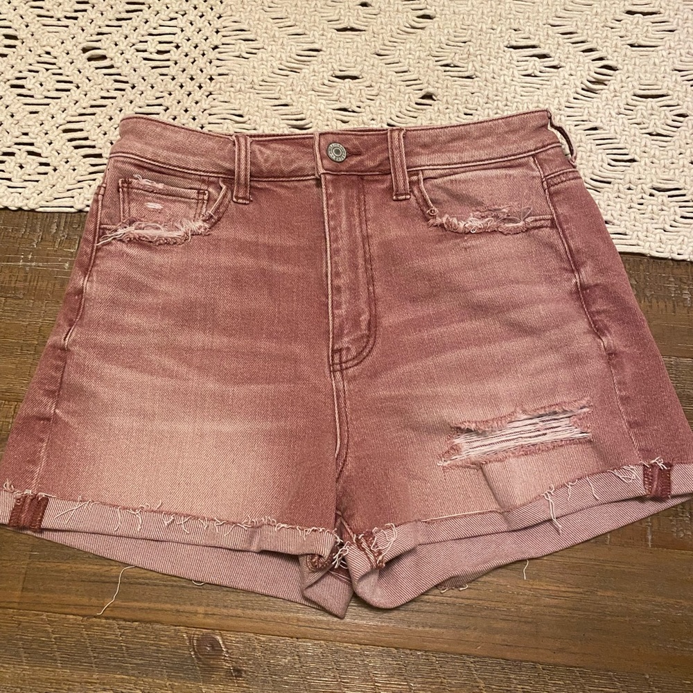 Maroon American Eagle High Waisted Short SZ 4